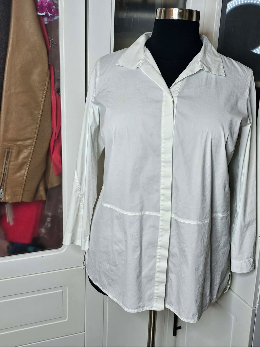 Lafayette 148 New York White Button-Down Shirt